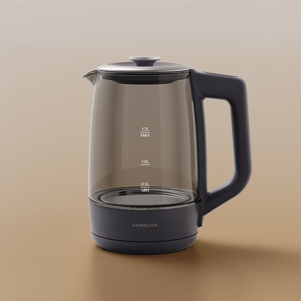 Ấm đun siêu tốc 5 mức nhiệt LocknLock Smart glow glass electric kettle 1.7L EJK276GRY